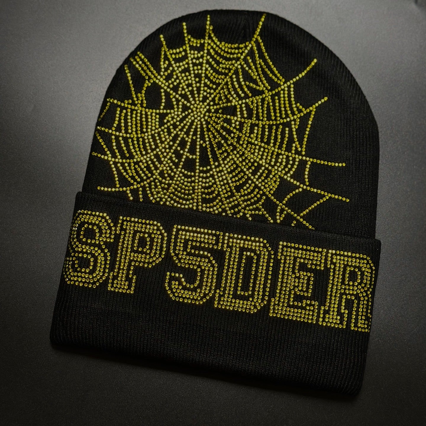 Sp5der - Rhines stone Logo Beanie