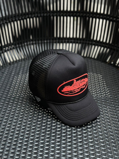 Corteiz - Red Alcataz Logo Trucker hat