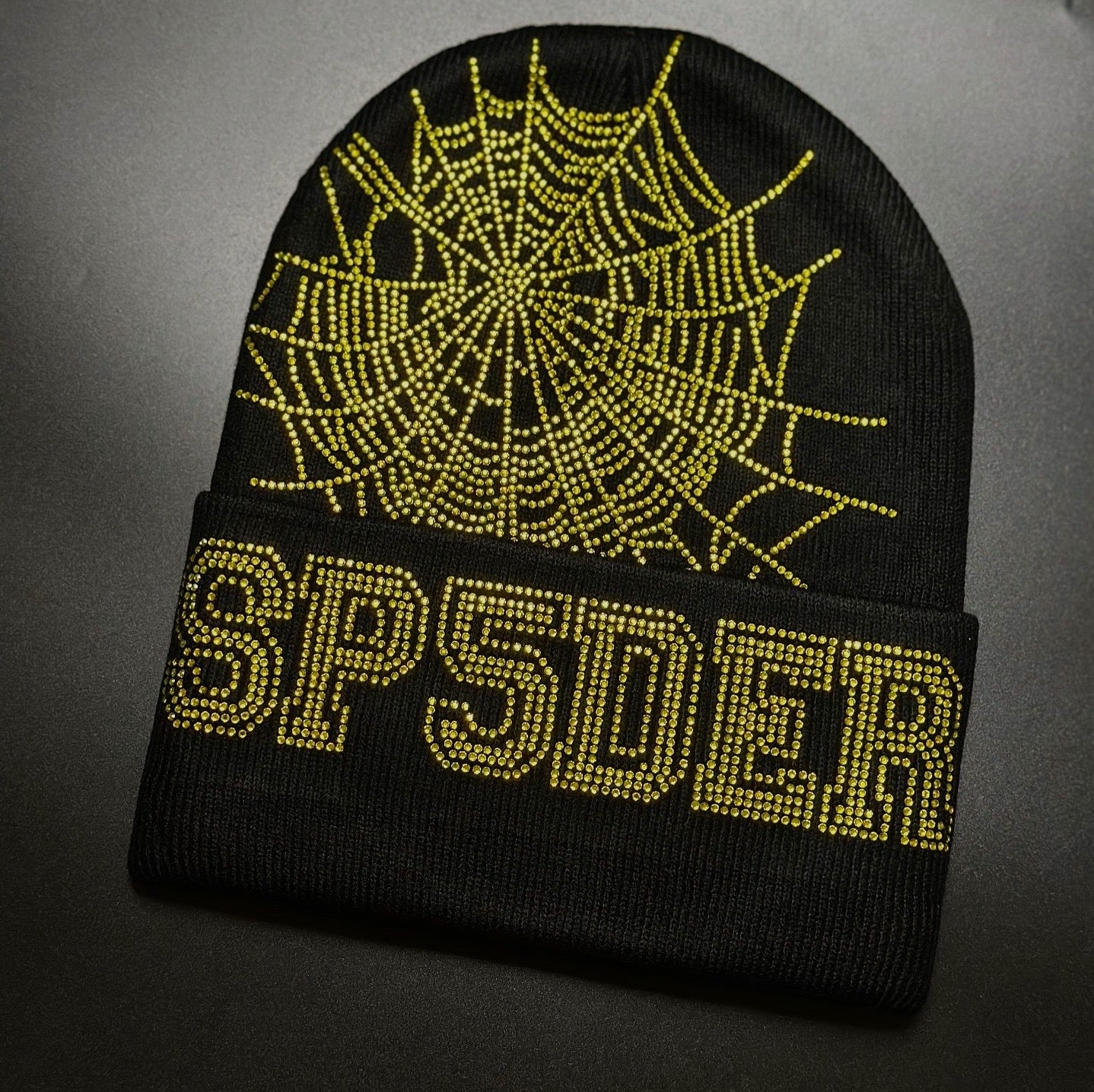 Sp5der - Rhines stone Logo Beanie