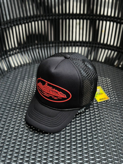 Corteiz - Red Alcataz Logo Trucker hat